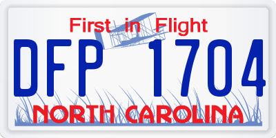 NC license plate DFP1704