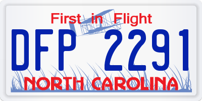 NC license plate DFP2291
