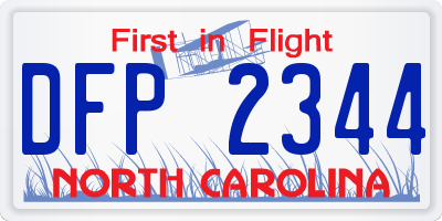 NC license plate DFP2344