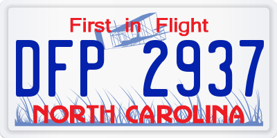 NC license plate DFP2937
