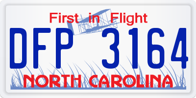 NC license plate DFP3164