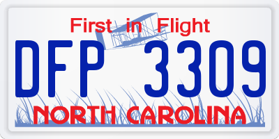 NC license plate DFP3309