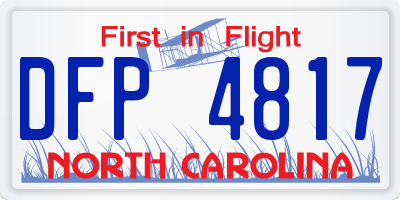 NC license plate DFP4817