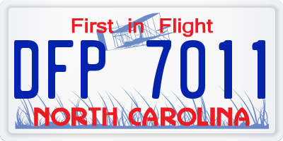 NC license plate DFP7011