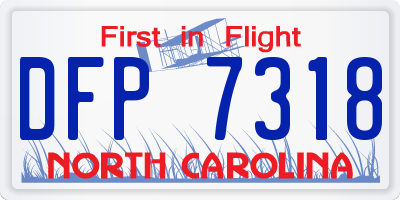 NC license plate DFP7318