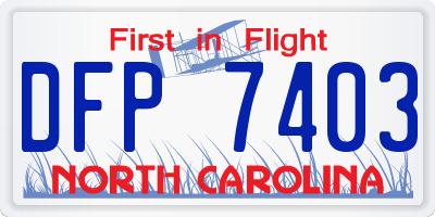 NC license plate DFP7403