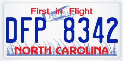NC license plate DFP8342