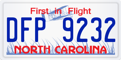 NC license plate DFP9232
