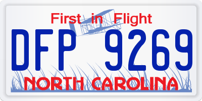NC license plate DFP9269