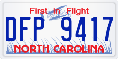 NC license plate DFP9417