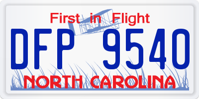 NC license plate DFP9540