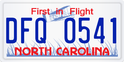 NC license plate DFQ0541