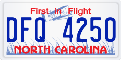 NC license plate DFQ4250