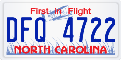 NC license plate DFQ4722