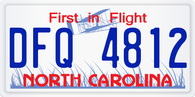 NC license plate DFQ4812