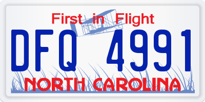 NC license plate DFQ4991