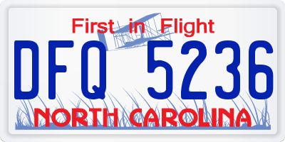 NC license plate DFQ5236