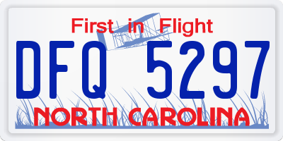 NC license plate DFQ5297