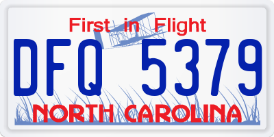 NC license plate DFQ5379