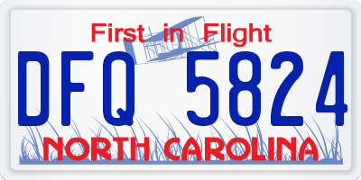 NC license plate DFQ5824