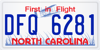 NC license plate DFQ6281