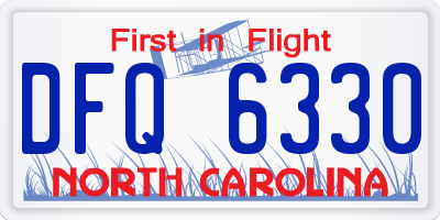 NC license plate DFQ6330