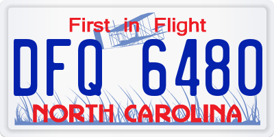 NC license plate DFQ6480