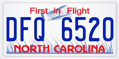 NC license plate DFQ6520