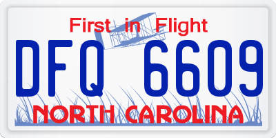 NC license plate DFQ6609