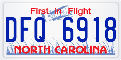 NC license plate DFQ6918