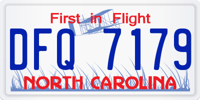 NC license plate DFQ7179