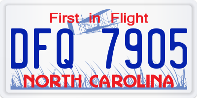 NC license plate DFQ7905