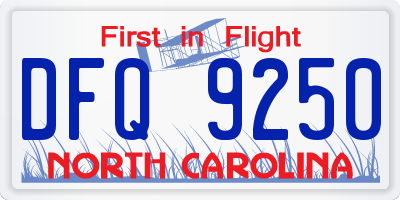NC license plate DFQ9250