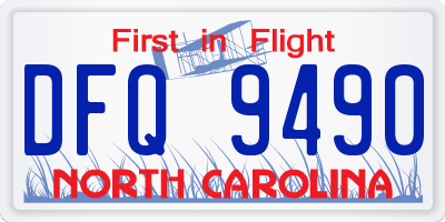 NC license plate DFQ9490