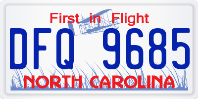 NC license plate DFQ9685