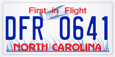 NC license plate DFR0641