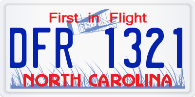 NC license plate DFR1321