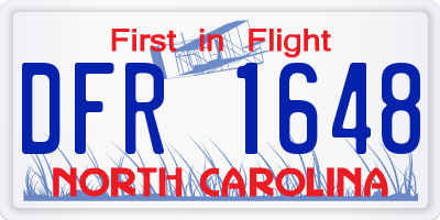 NC license plate DFR1648