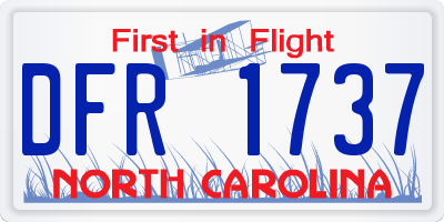 NC license plate DFR1737