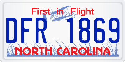 NC license plate DFR1869