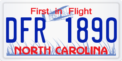 NC license plate DFR1890