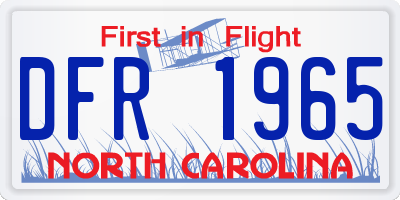 NC license plate DFR1965
