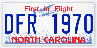 NC license plate DFR1970