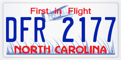 NC license plate DFR2177