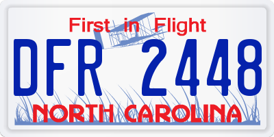NC license plate DFR2448