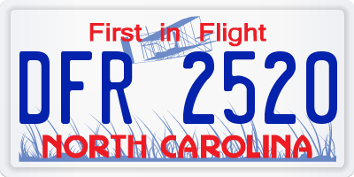 NC license plate DFR2520
