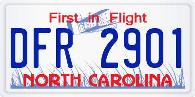 NC license plate DFR2901