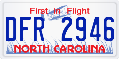 NC license plate DFR2946