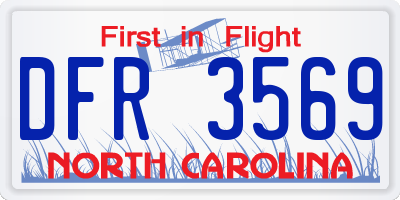 NC license plate DFR3569