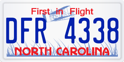 NC license plate DFR4338